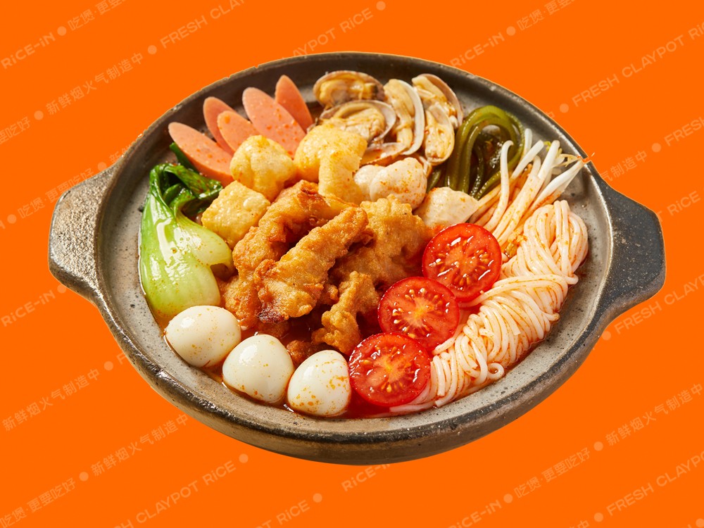 红酸汤酥肉砂锅米线(浇汁）